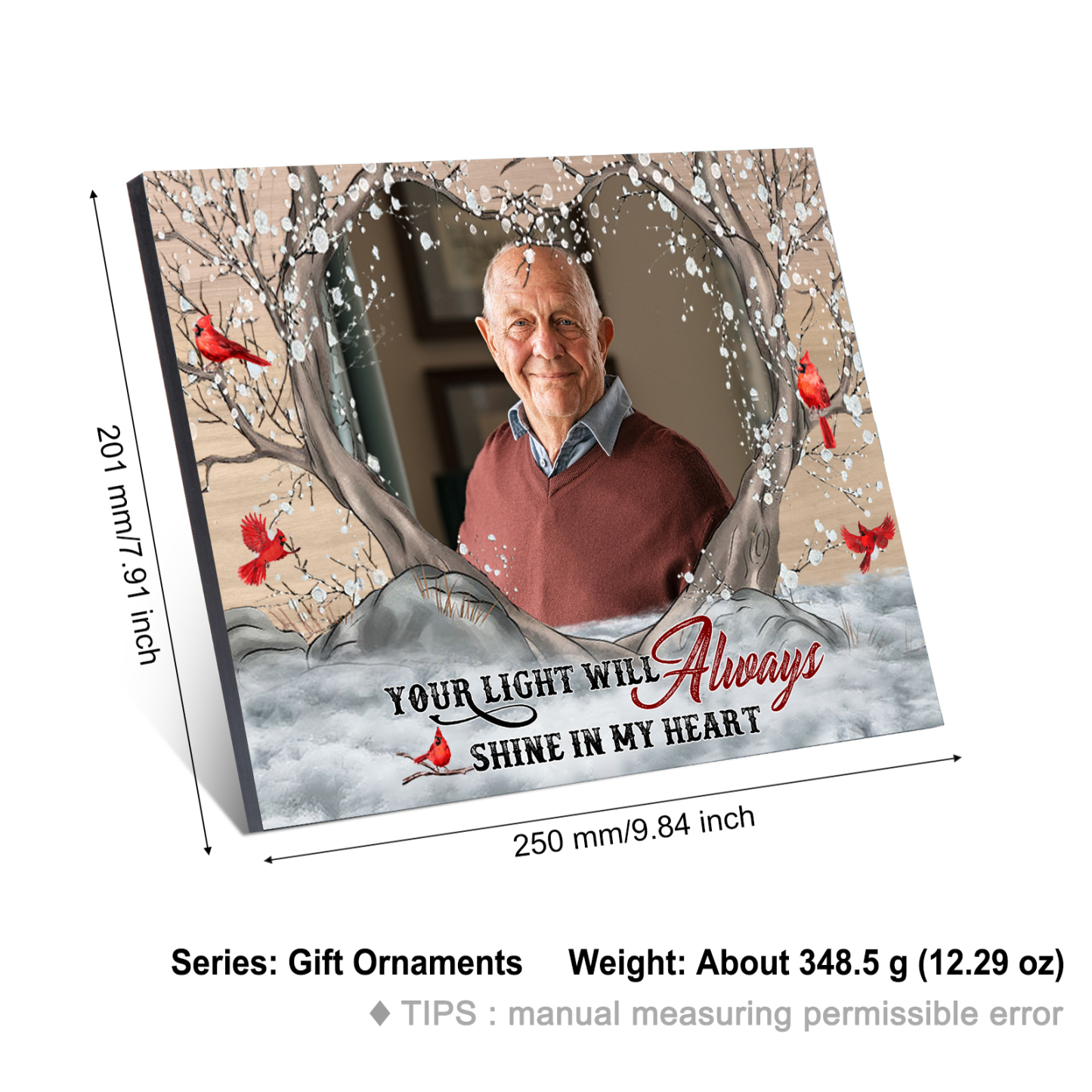 Personalized Memorial Ornaments Customized With 1 Photo Wooden Ornaments to Commemorate The Deceased Loved Ones | Jessmade