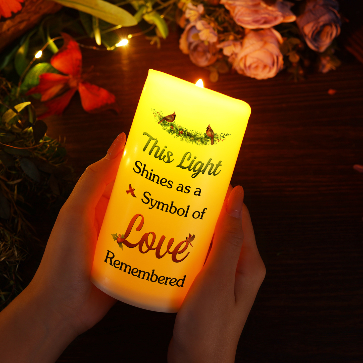 Personalised LED Memorial Candle – Custom Photo & Name & Year -This Light Shines As A Symbol Of Love-Sympathy Gift for Family | Jessemade
