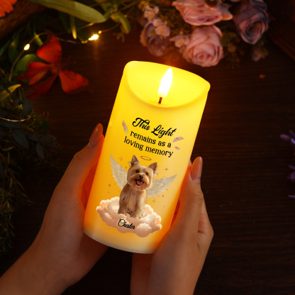 Personalised LED Memorial Candle – Custom Pet Photo & Name Keepsake Sympathy Gift for Pet Owners | Jessemade