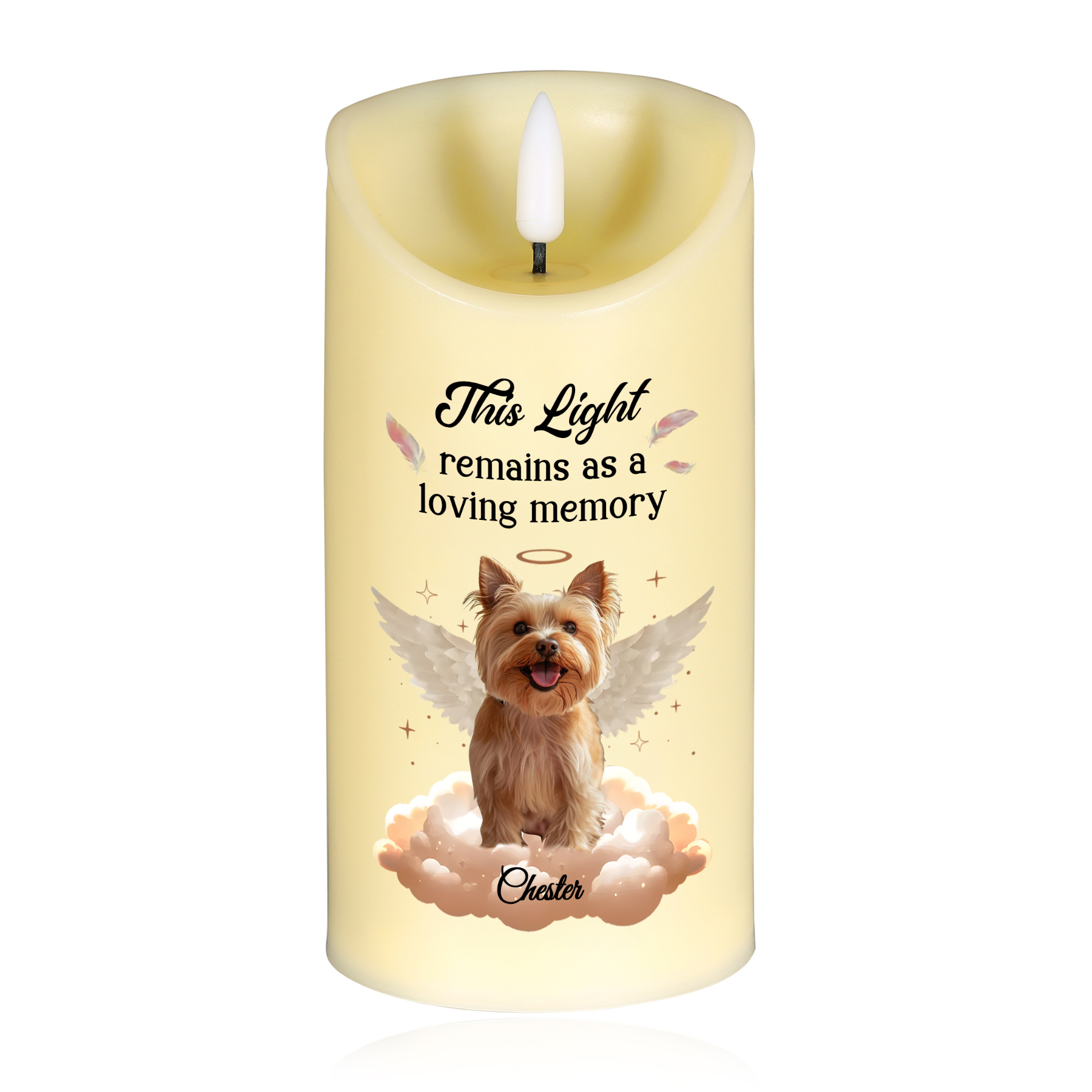 Personalised LED Memorial Candle – Custom Pet Photo & Name Keepsake Sympathy Gift for Pet Owners | Jessemade