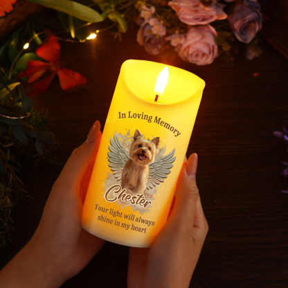 Personalised Pet LED Memorial Candle – Custom Pet Photo & Name Gift for Pet Lover | Jessemade