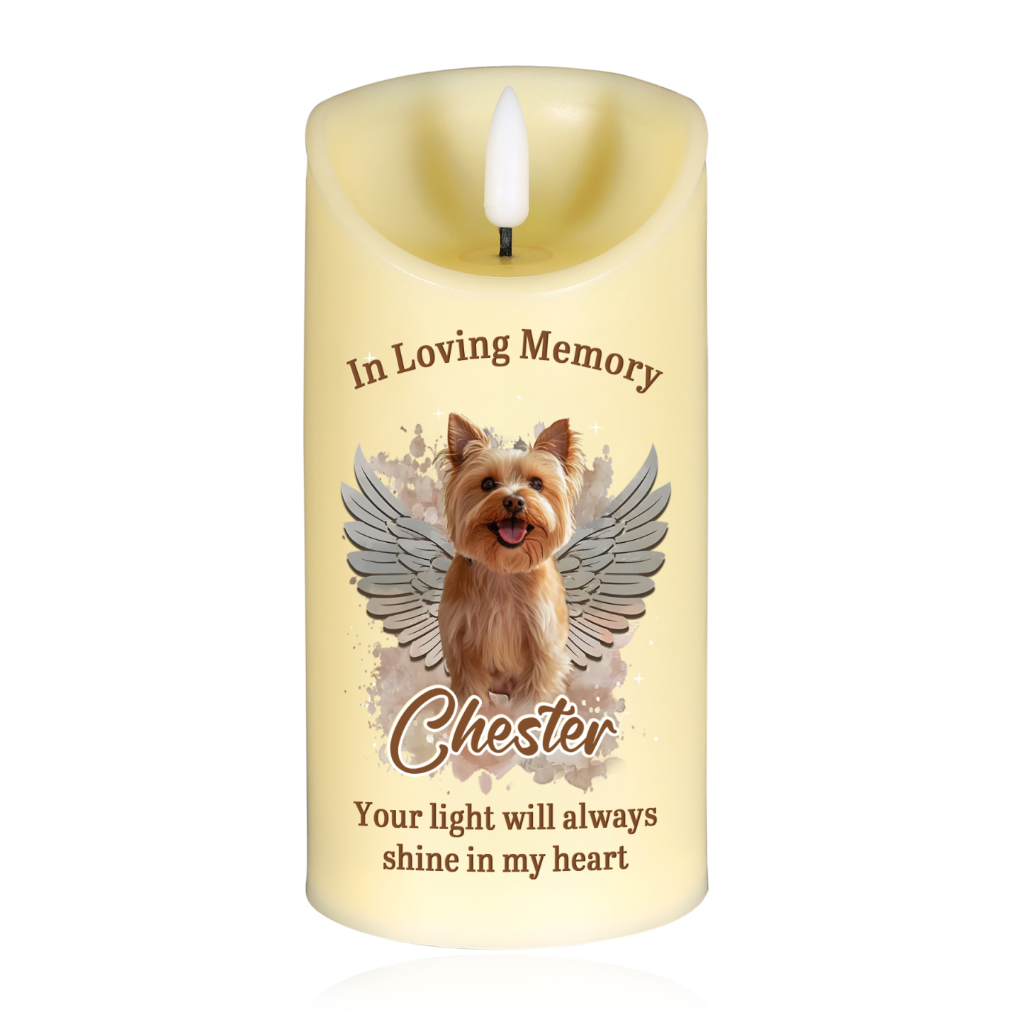 Personalised Pet LED Memorial Candle – Custom Pet Photo & Name Gift for Pet Lover | Jessemade