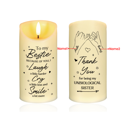 Personalized Best Friend LED Candle - Custom Name Friendship Gift for Your Unbiological Sister | Jessemade