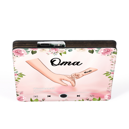 Personalized Hand-in-Hand Music Fridge Magnet Engraved 1 Name & 1 Text– Custom Special Gift For Mom/Nana/Nanny| Jessemade