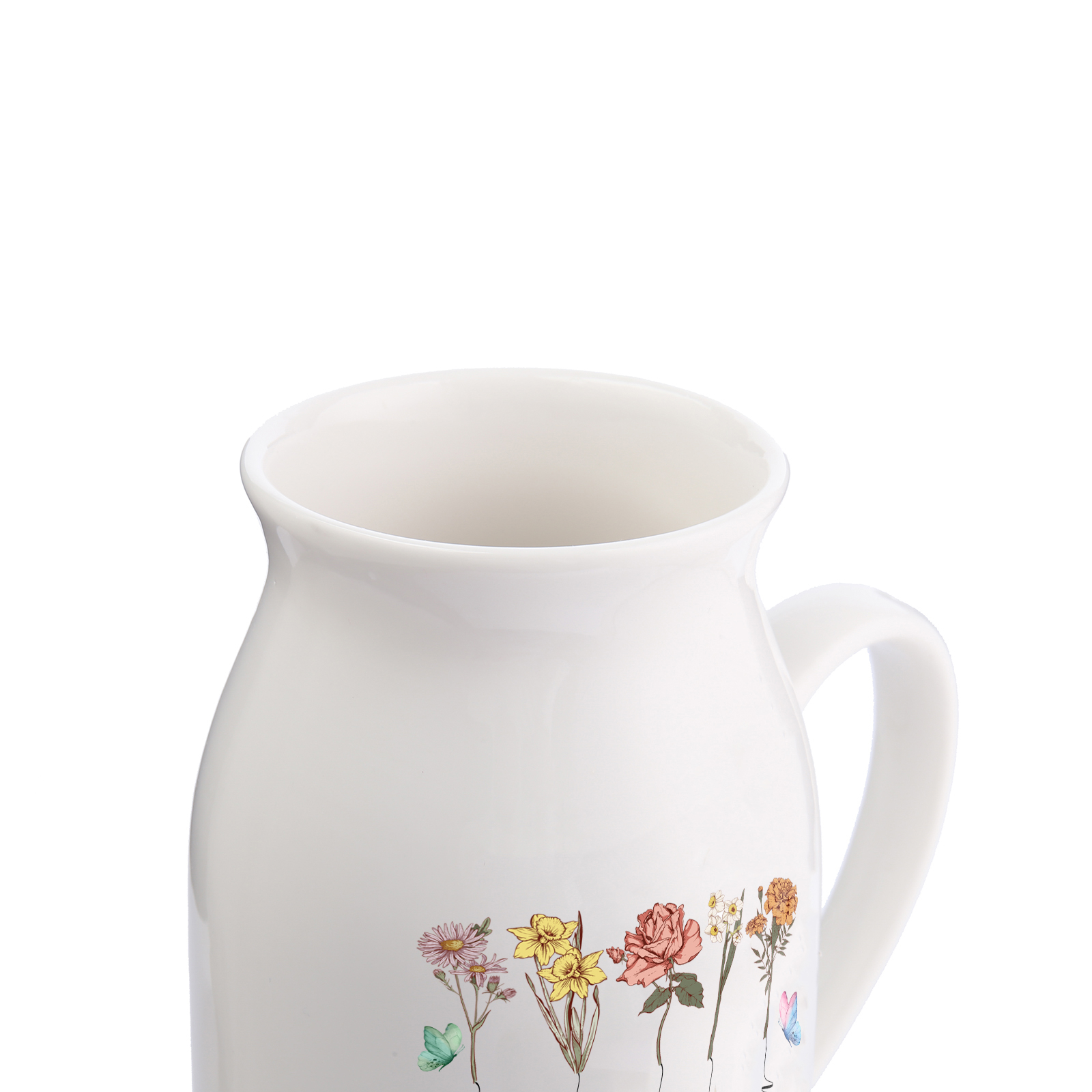 5 Names Personalized Vase with Birthday Flowers – Add 5 Names 2 Texts – Ceramic Custom Gift for Mom, Grandma, Family