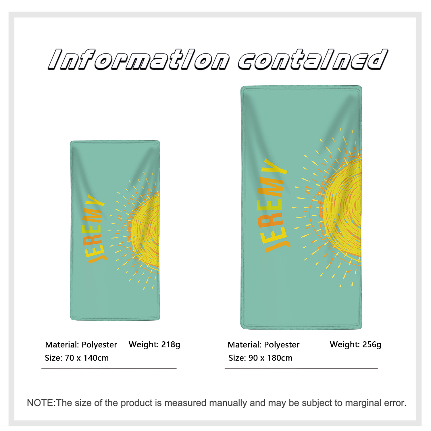 Personalized Name Summer Beach Personalized Beach Towel