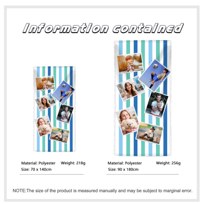 Personalized 6 Photos Summer Beach Personalized Beach Towel For Her/Him
