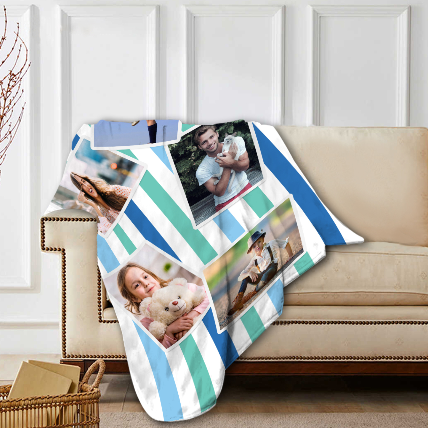 Personalized 6 Photos Summer Beach Personalized Beach Towel For Her/Him