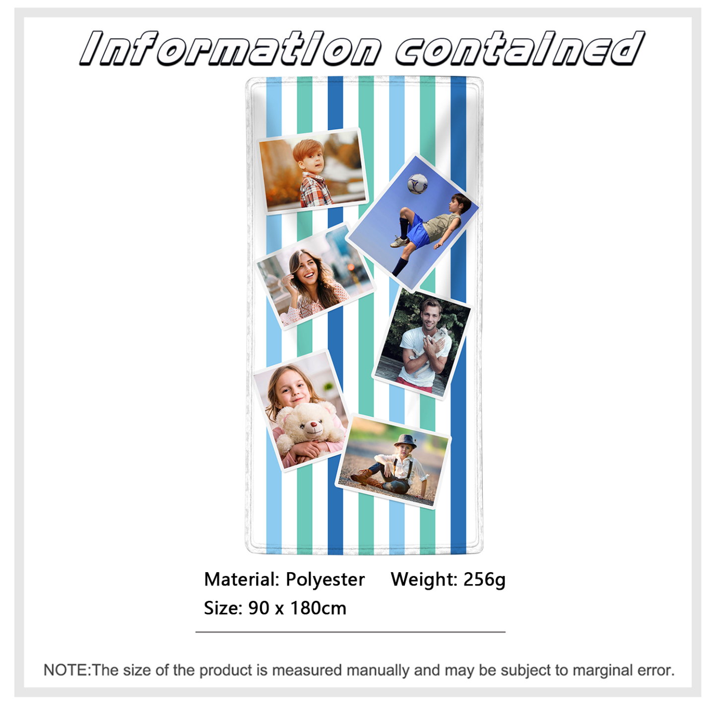 Personalized 6 Photos Summer Beach Personalized Beach Towel For Her/Him