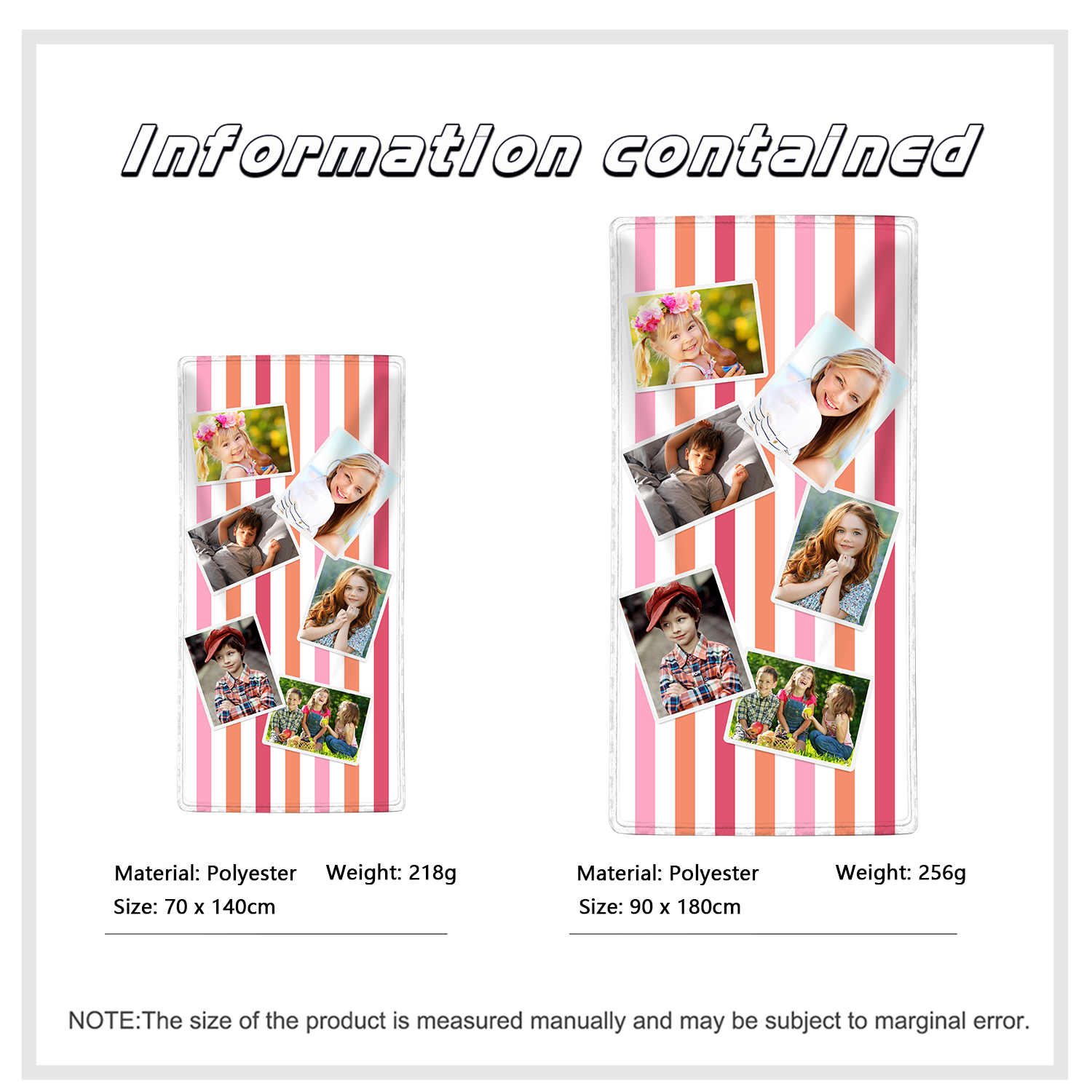 Personalized 6 Photos Summer Beach Personalized Beach Towel For Her/Him