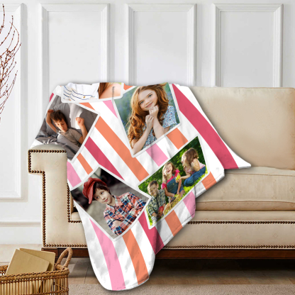 Personalized 6 Photos Summer Beach Personalized Beach Towel For Her/Him