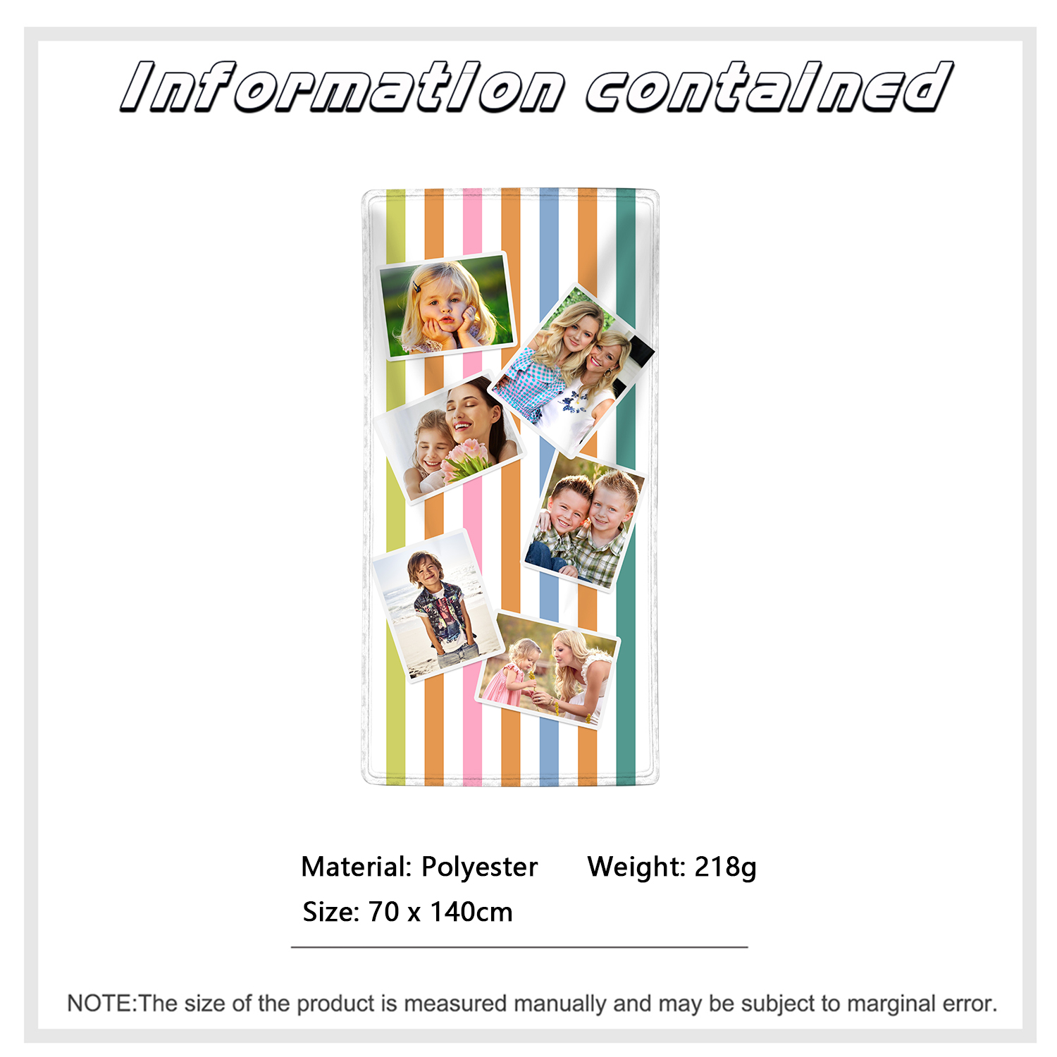 Personalized 6 Photos Summer Beach Personalized Beach Towel For Her/Him