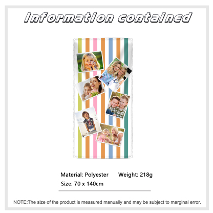 Personalized 6 Photos Summer Beach Personalized Beach Towel For Her/Him