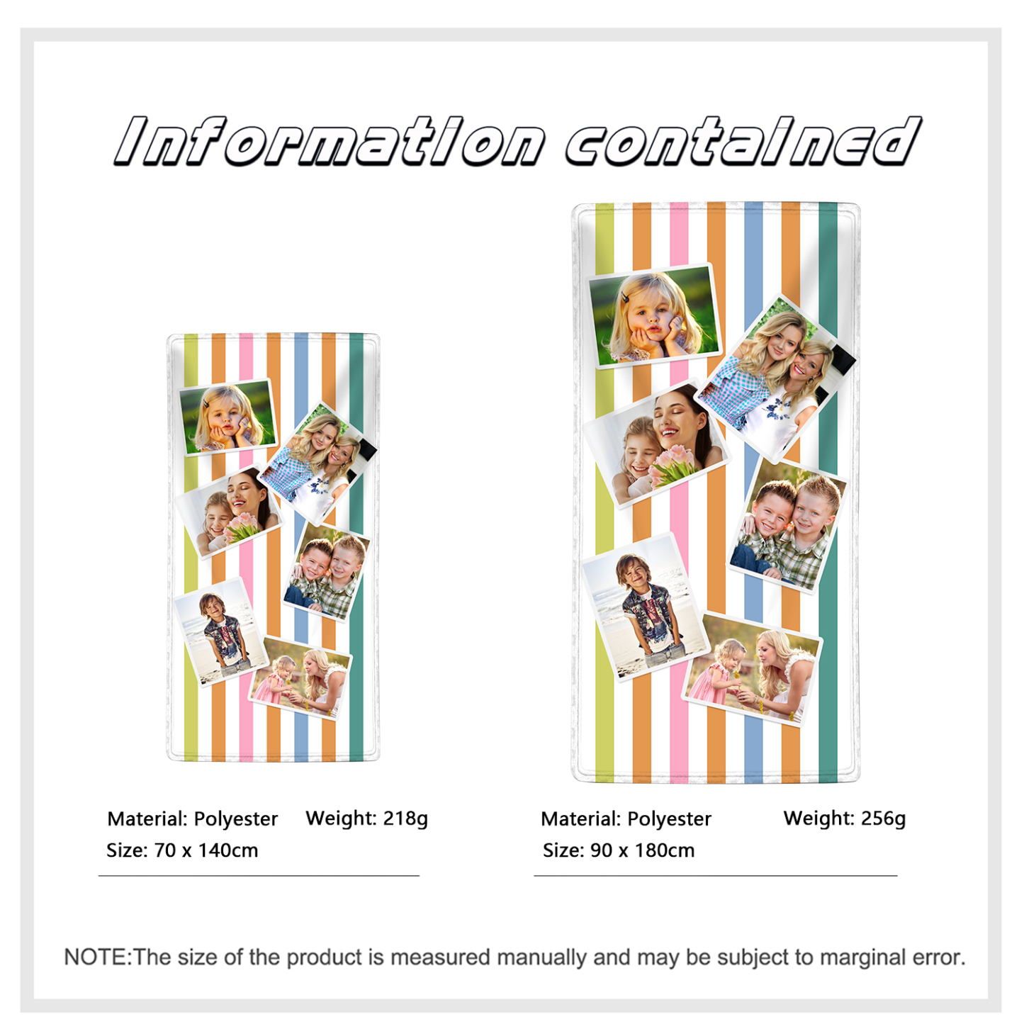 Personalized 6 Photos Summer Beach Personalized Beach Towel For Her/Him