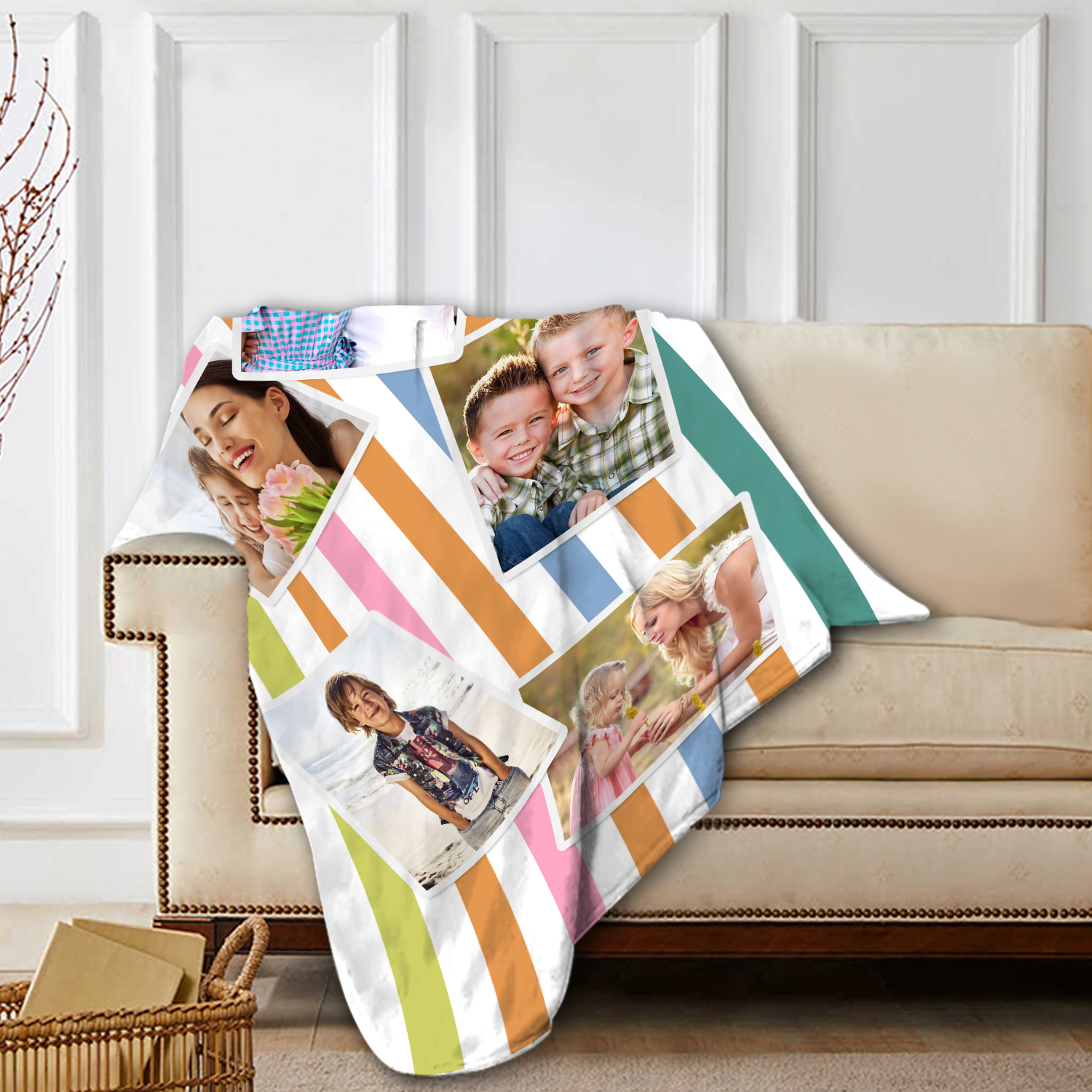 Personalized 6 Photos Summer Beach Personalized Beach Towel For Her/Him