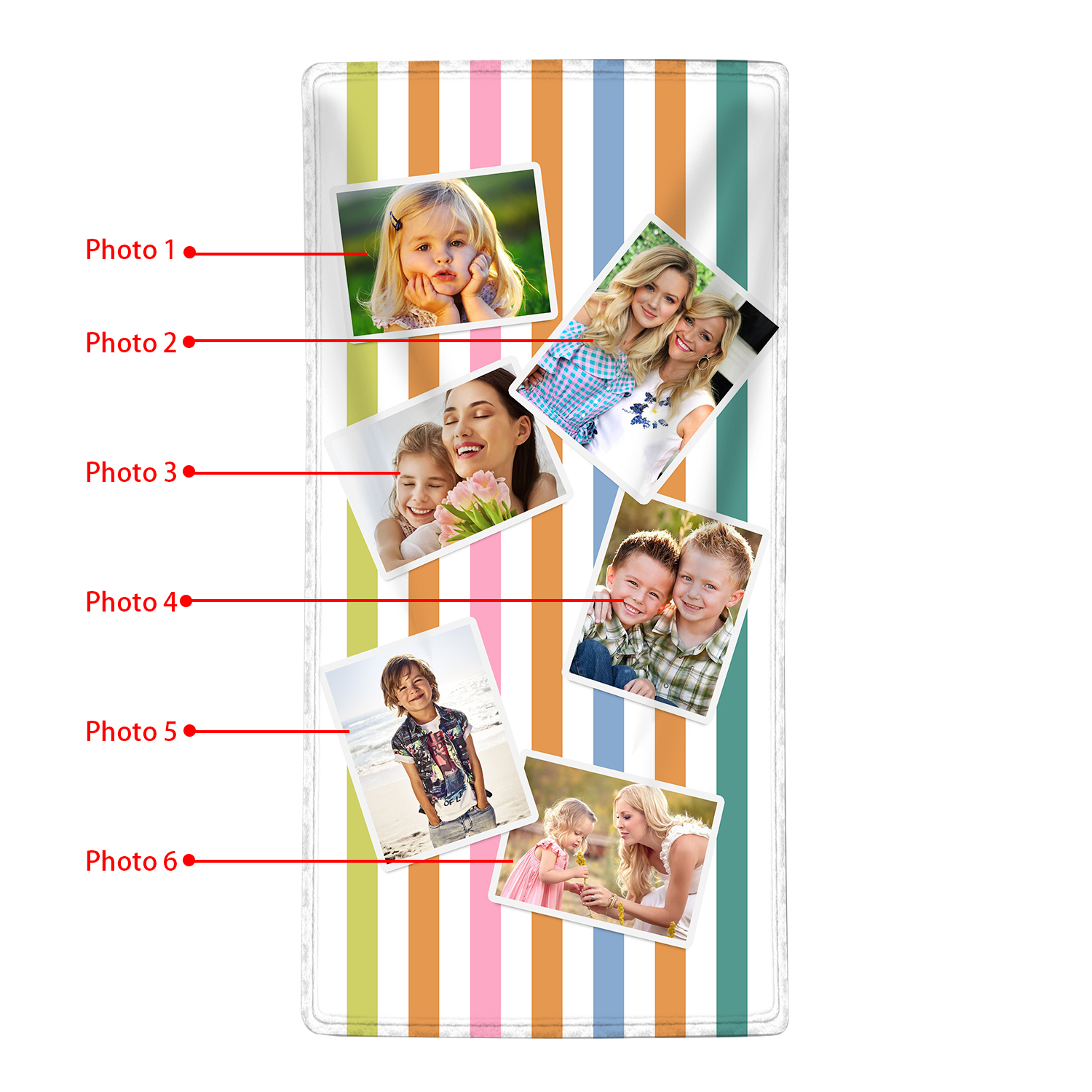 Personalized 6 Photos Summer Beach Personalized Beach Towel For Her/Him
