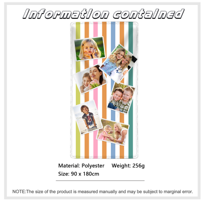 Personalized 6 Photos Summer Beach Personalized Beach Towel For Her/Him
