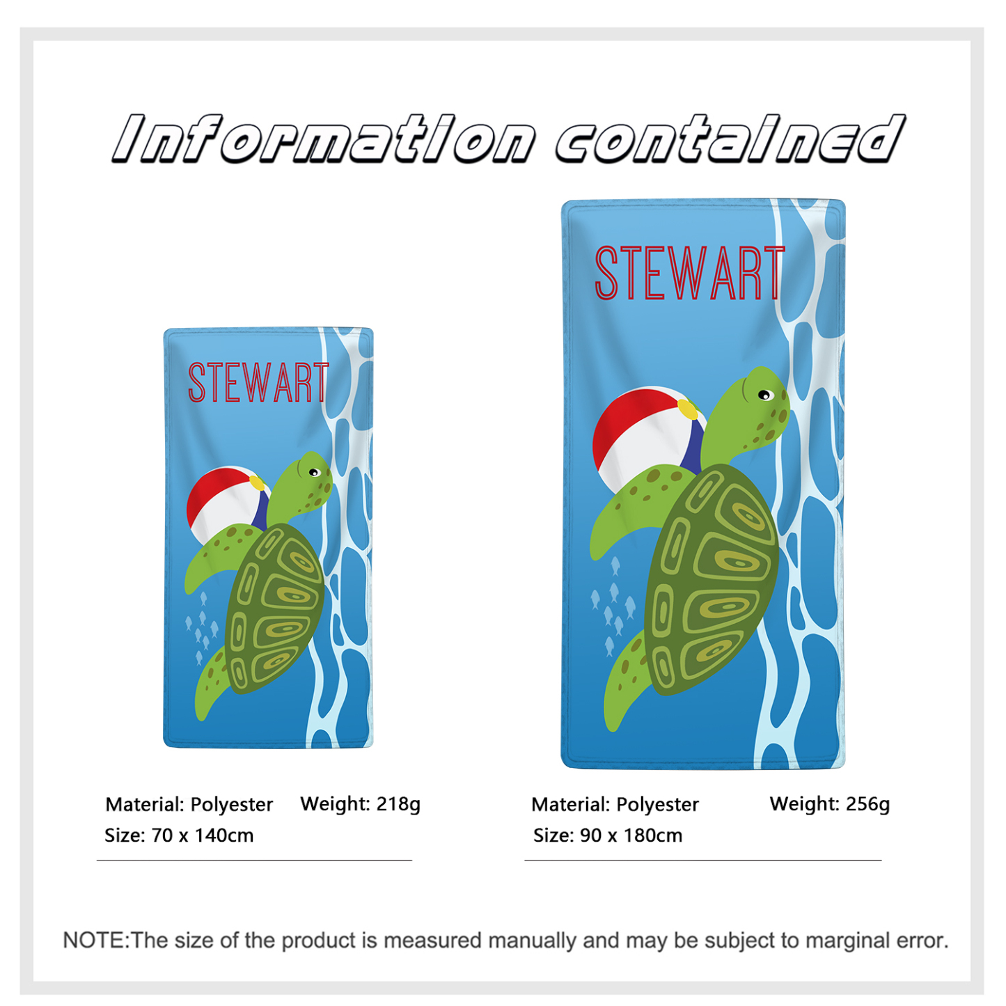 Personalized Name Summer Beach Personalized Beach Towel With Turtle/Starfish/Whale/Crab For Her/Him