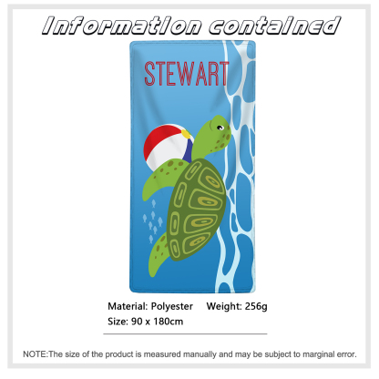 Jessemade UK Personalized Name Summer Beach Personalized Beach Towel With Turtle/Starfish/Whale/Crab For Her/Him 36.99 n1