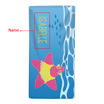 Personalized Name Summer Beach Personalized Beach Towel With Turtle/Starfish/Whale/Crab For Her/Him