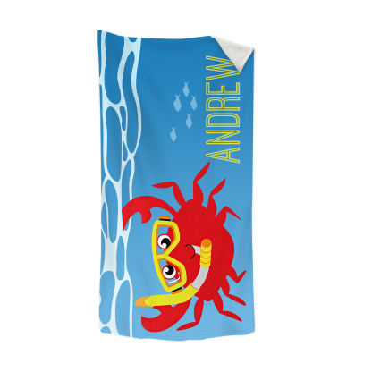 Personalized Name Summer Beach Personalized Beach Towel With Turtle/Starfish/Whale/Crab For Her/Him