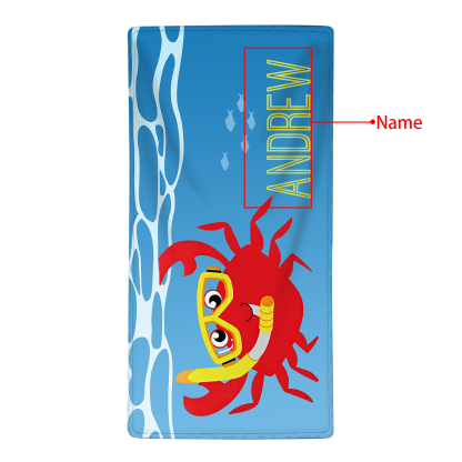 Personalized Name Summer Beach Personalized Beach Towel With Turtle/Starfish/Whale/Crab For Her/Him