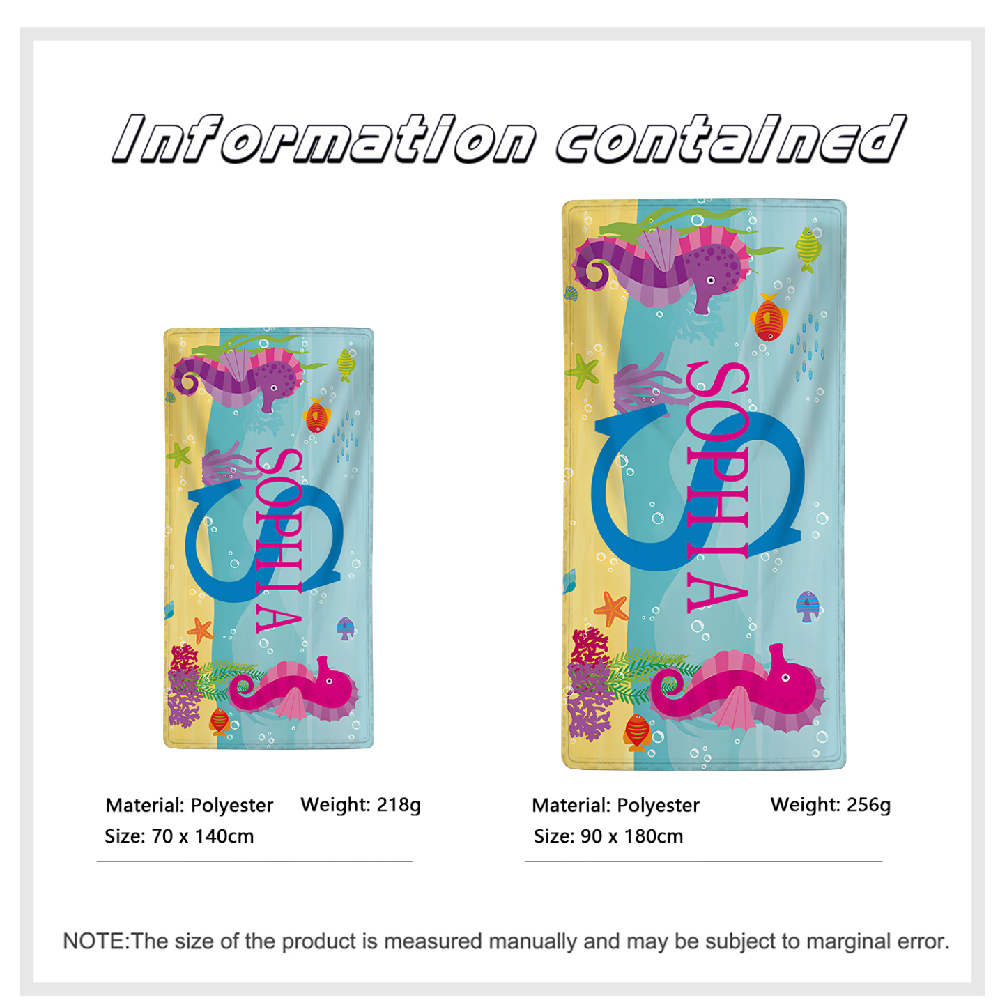 Personalized 1 Name And 1 Letter Summer Beach Personalized Beach Towel For Her/Him