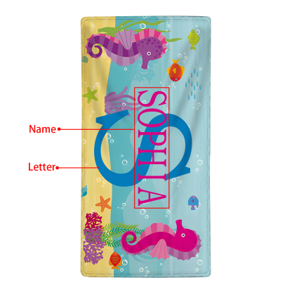 Personalized 1 Name And 1 Letter Summer Beach Personalized Beach Towel For Her/Him