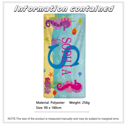 Personalized 1 Name And 1 Letter Summer Beach Personalized Beach Towel For Her/Him