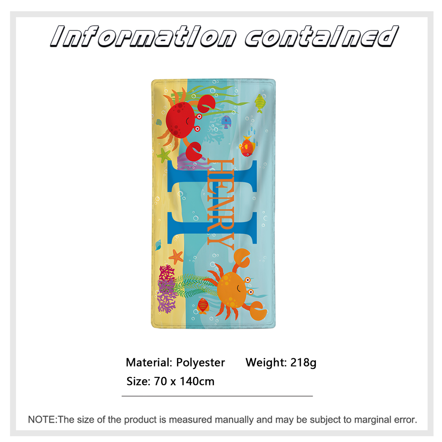 Personalized 1 Name And 1 Letter Summer Beach Personalized Beach Towel For Her/Him