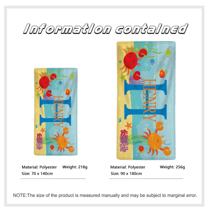 Personalized 1 Name And 1 Letter Summer Beach Personalized Beach Towel For Her/Him