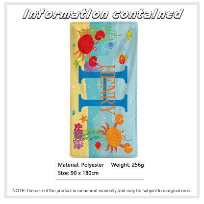 Personalized 1 Name And 1 Letter Summer Beach Personalized Beach Towel For Her/Him