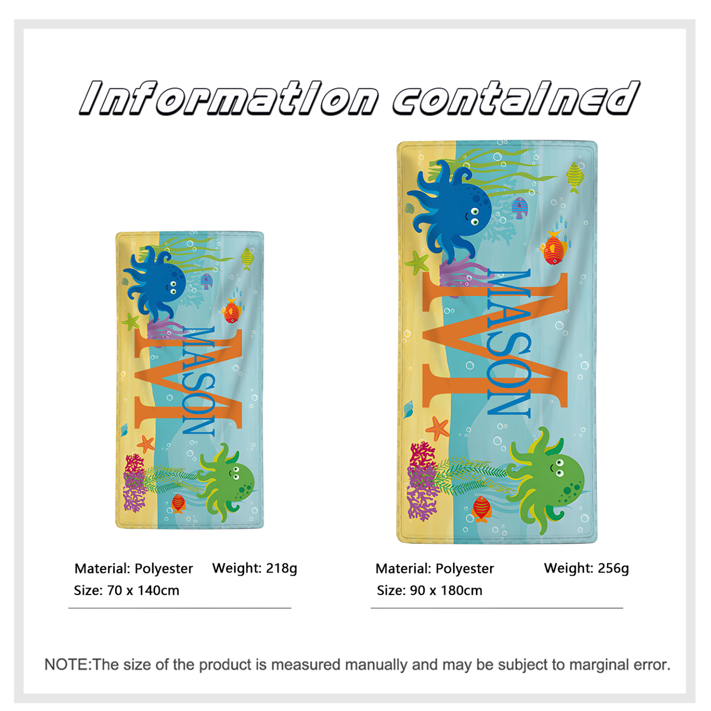 Personalized 1 Name And 1 Letter Summer Beach Personalized Beach Towel For Her/Him