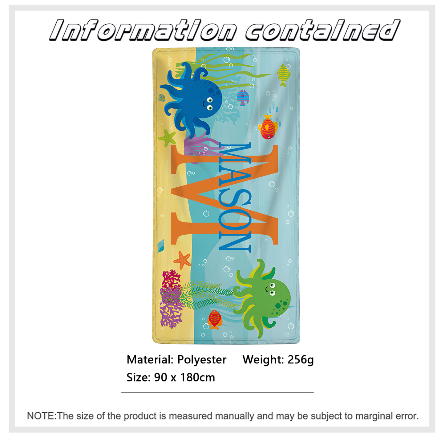 Personalized 1 Name And 1 Letter Summer Beach Personalized Beach Towel For Her/Him