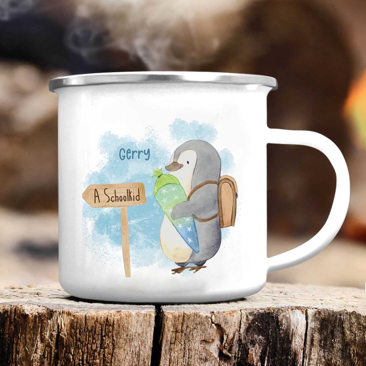 Personalized Enamel Mug With Name And Date Giraffe Mug Back To School 