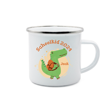 Personalized Enamel Mug With Name And Year Dinosaur Mug Back To School Gift For Kids