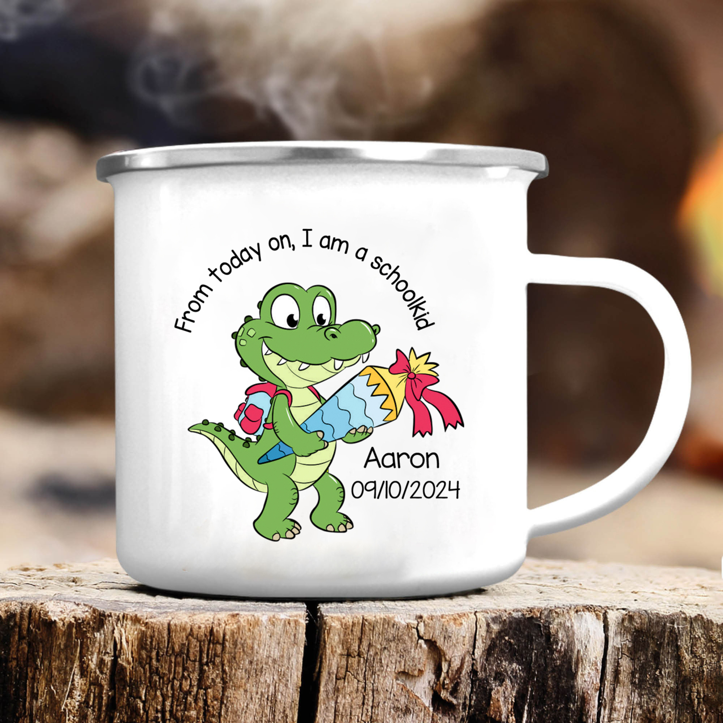 Personalized Enamel Mug With Name And Date Giraffe Mug Back To School 