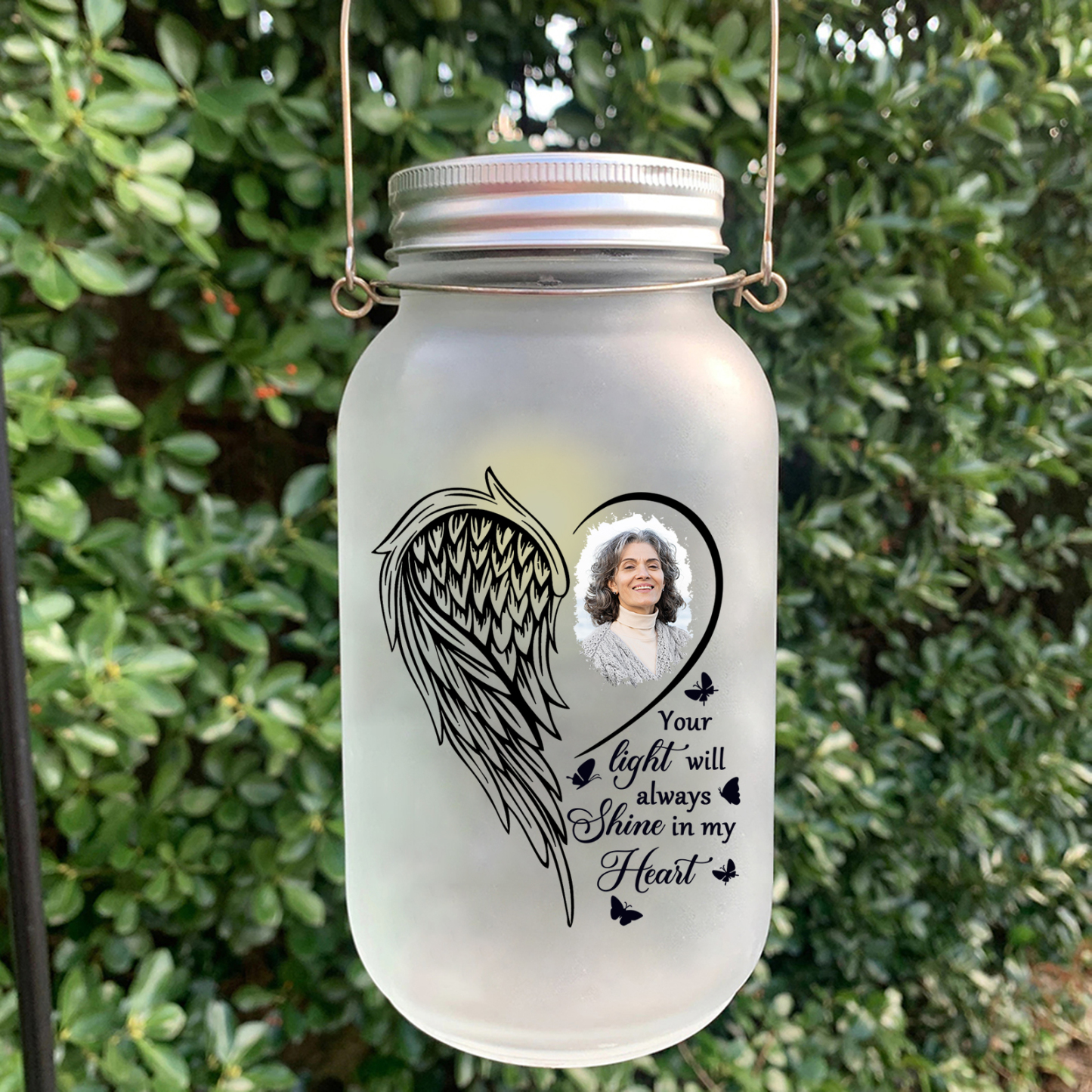 Personalized Memorial Mason Jar Light – Custom Photo for Remembering Loved Ones | Jessmade