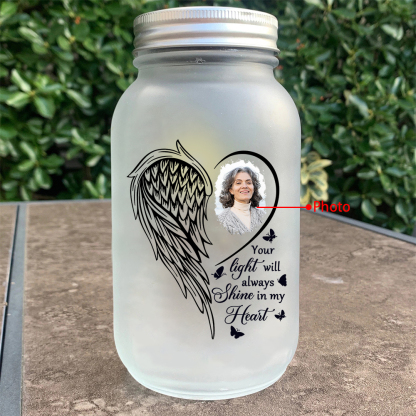 Personalized Memorial Mason Jar Light – Custom Photo for Remembering Loved Ones | Jessmade