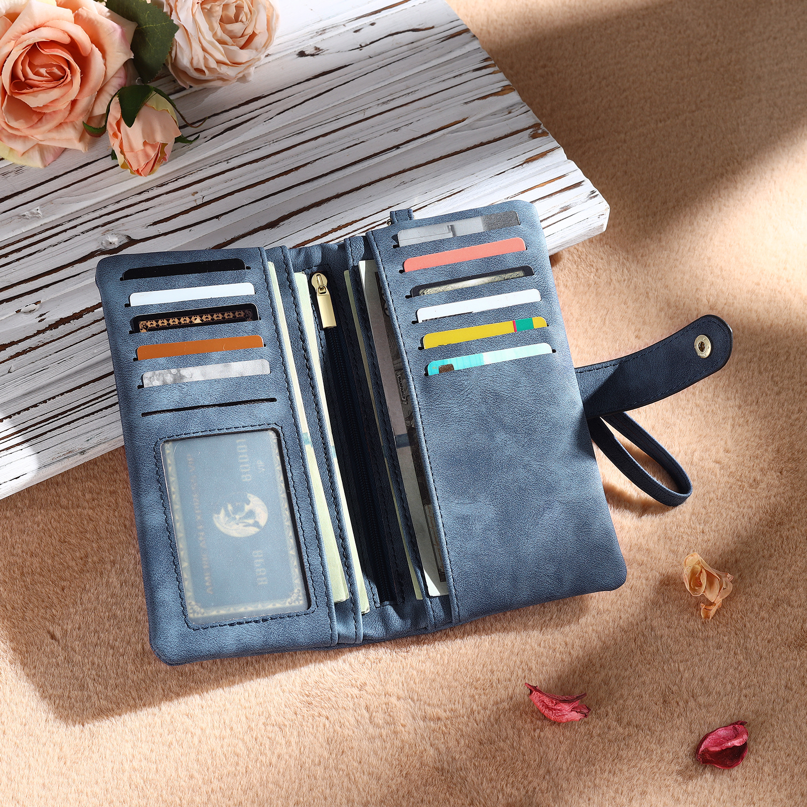 Personalised Women’s Wallet with Custom Name, Photo, and Birth Flower – Multiple Colour Options – Valentine’s Day Gift for Her | Jessemade