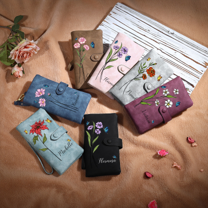 [Copy]Personalised Women’s Wallet – Custom Name, Birth Flower & Photo, Seven Colours Available – Valentine’s Day Gift for Her | Jessemade