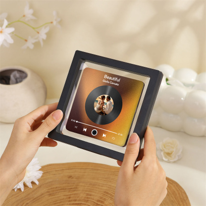 Valentine’s Day Gift for Couples – Custom Music Photo Magnet, Leather Keychain with Photo & Texts, and Premium Gift Box | Jessemade