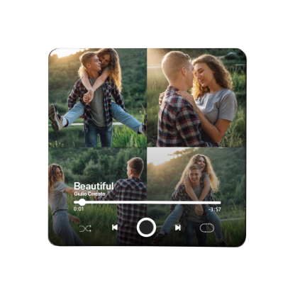 Personalized Photo Music Fridge Magnet with Custom 4 Photo and 1 Song Name- Cherish Memories with Style | Jessemade