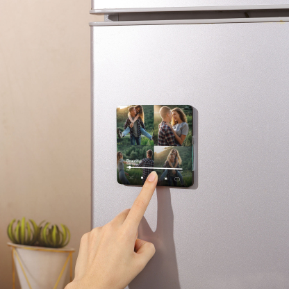 Personalized Photo Music Fridge Magnet with Custom 4 Photo and 1 Song Name- Cherish Memories with Style | Jessemade