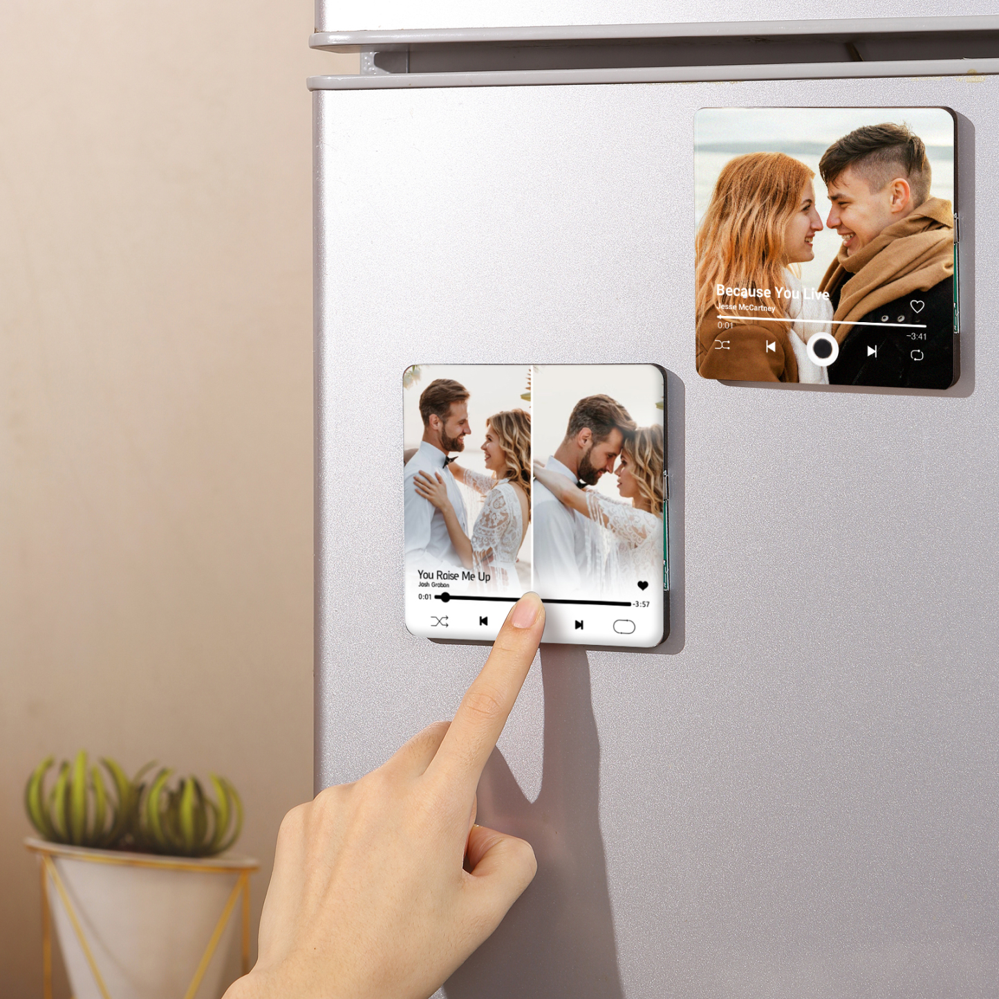 Personalized 2-Photo Music Fridge Magnet – A Thoughtful Custom Keepsake | Jessemade