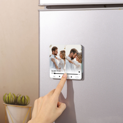 Personalized 2-Photo Music Fridge Magnet – A Thoughtful Custom Keepsake | Jessemade