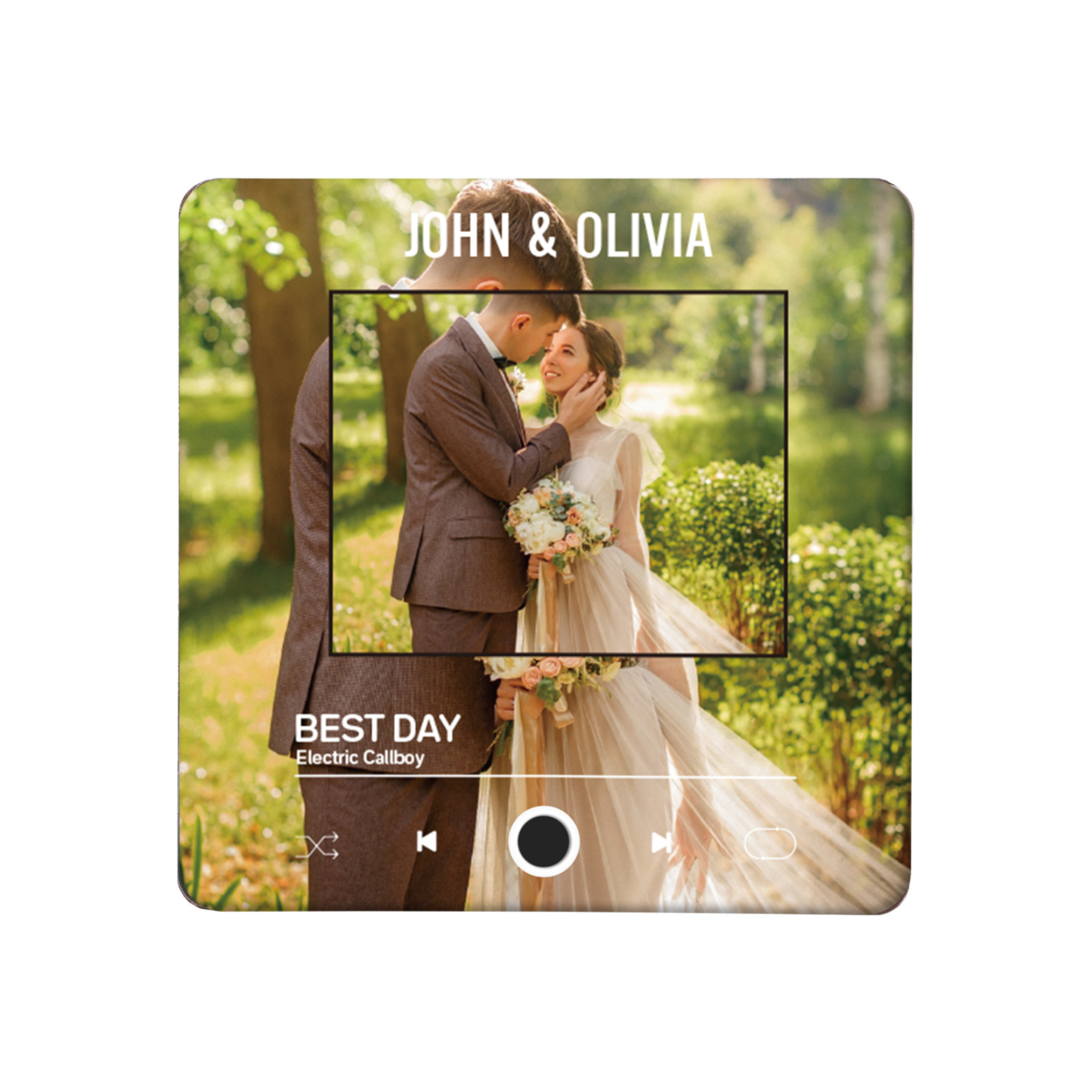 Personalized 1-Photo Fridge Magnet with Song & Names – A Romantic Keepsake Gift for Couple | Jessemade