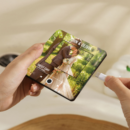 Personalized 1-Photo Fridge Magnet with Song & Names – A Romantic Keepsake Gift for Couple | Jessemade