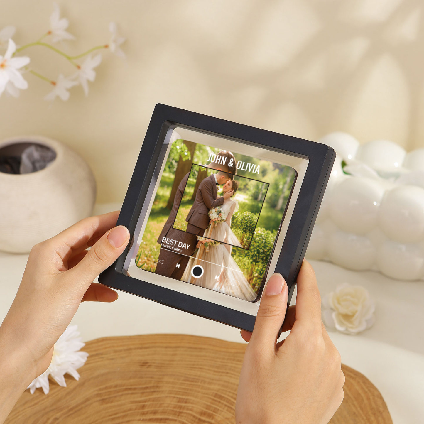 Personalized 1-Photo Fridge Magnet with Song & Names – A Romantic Keepsake Gift for Couple | Jessemade