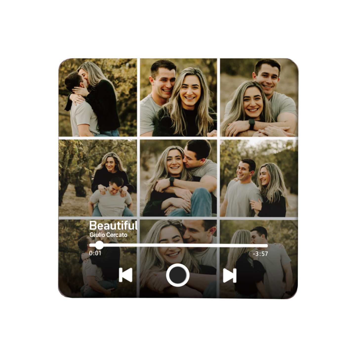 Personalized Photo Music Fridge Magnet with Custom 9 Photo and 1 Song Name- Cherish Memories Gift for Couple | Jessemade